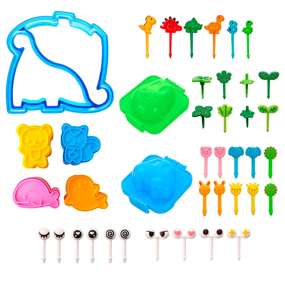 kit lonchera niños set moldes y palillos de fruta para niños