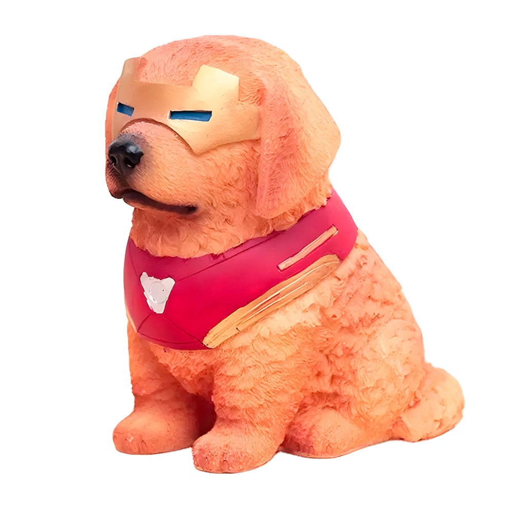 alcancia para niños de perro ironman material resina