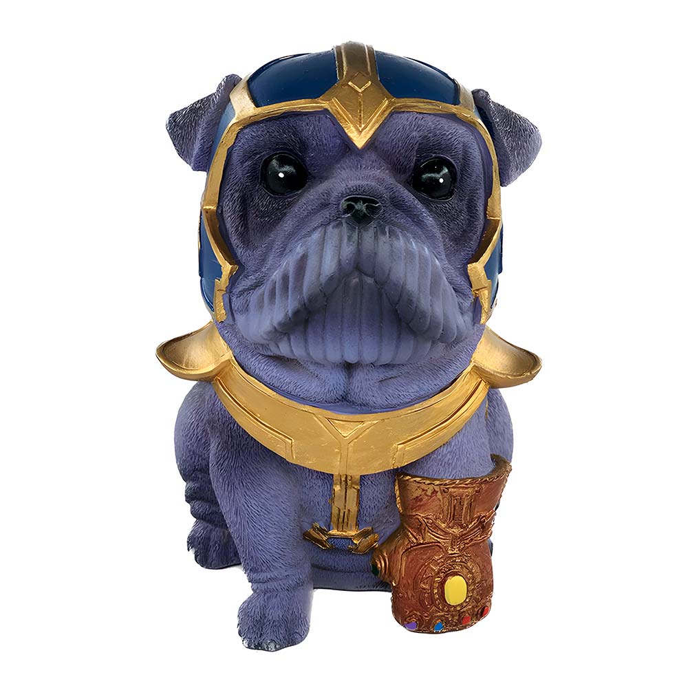 alcancia para niños de perro thanos material resina
