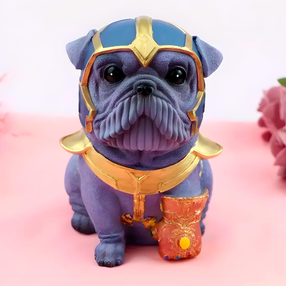 alcancia para niños de perro thanos material resina
