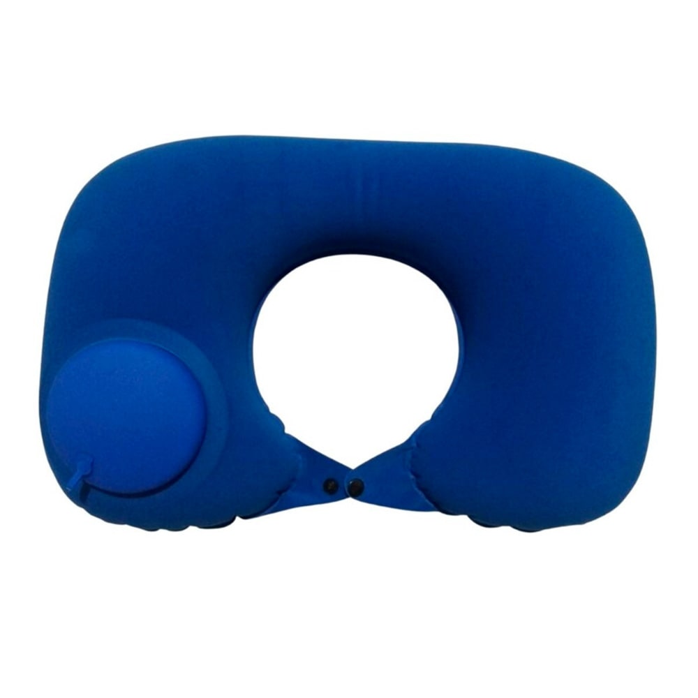 almohada inflable de viaje con bomba push gris
