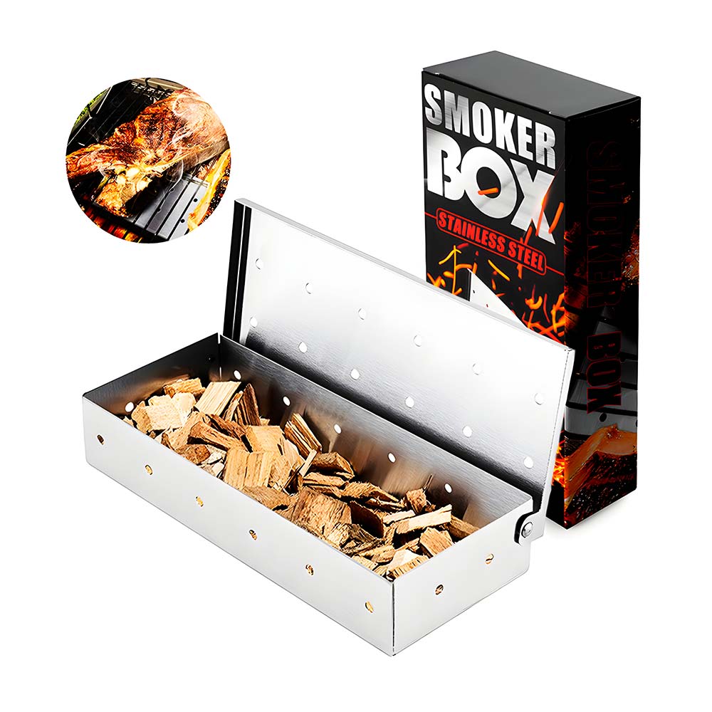 caja ahumadora para parrilla de acero inoxidable