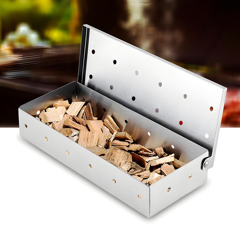 caja ahumadora para parrilla de acero inoxidable