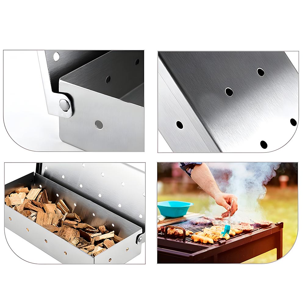 caja ahumadora para parrilla de acero inoxidable