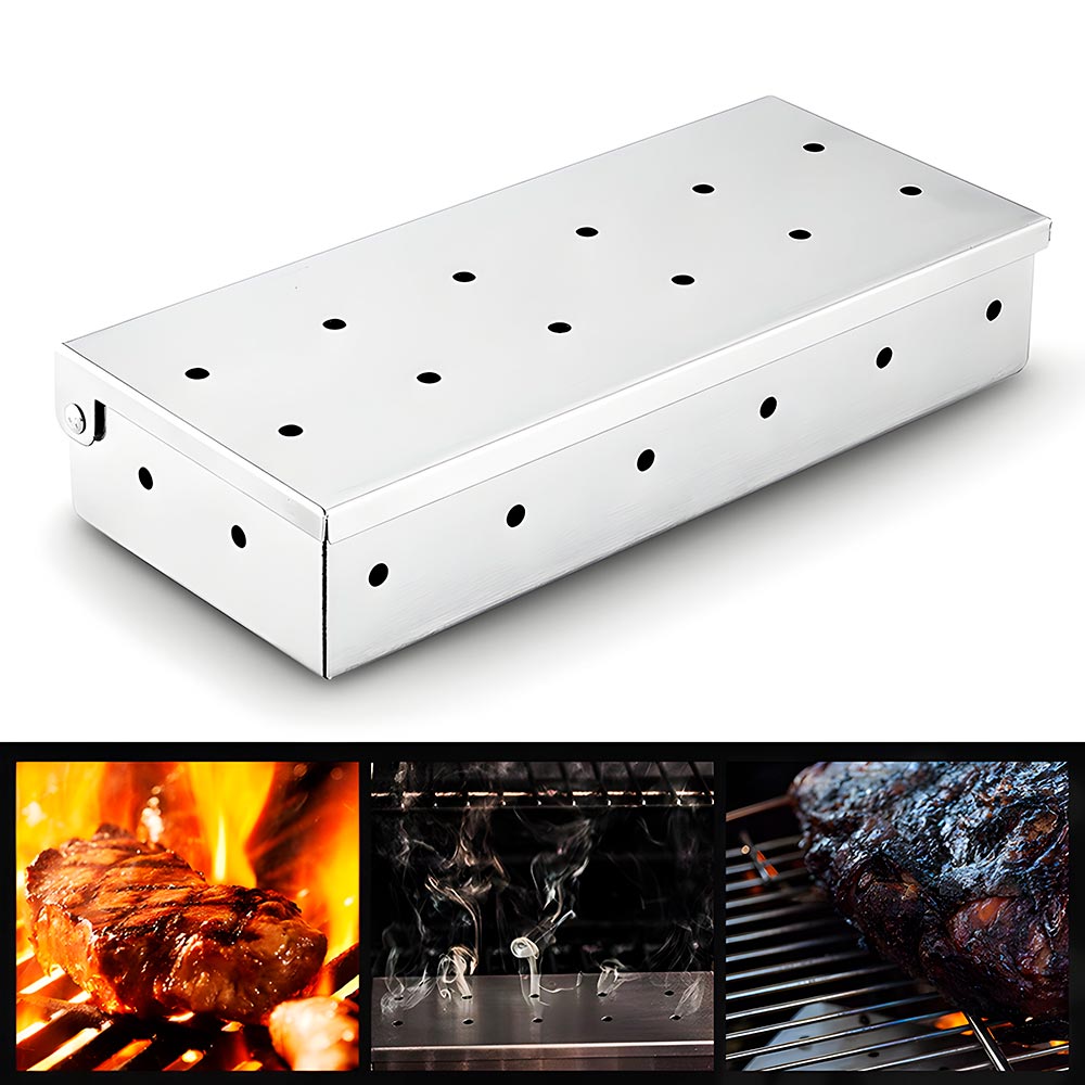 caja ahumadora para parrilla de acero inoxidable