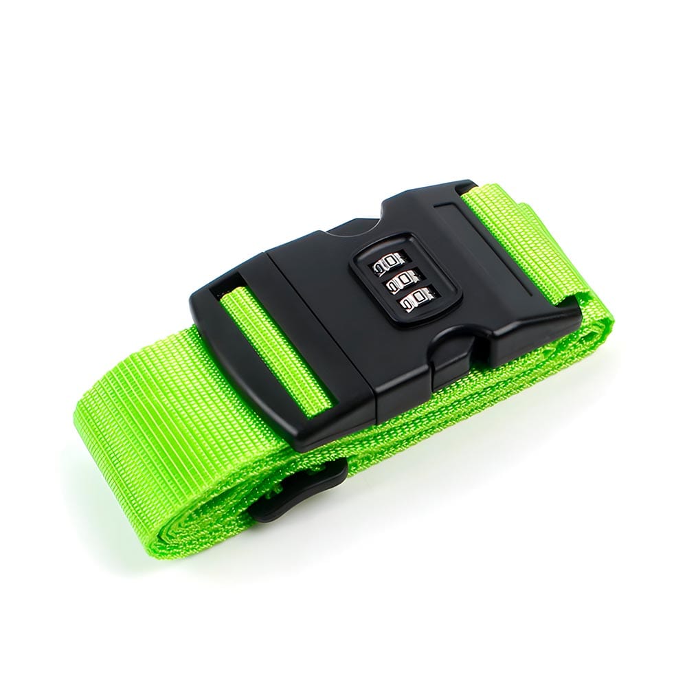 correa de equipaje de seguridad para maleta de viaje verde