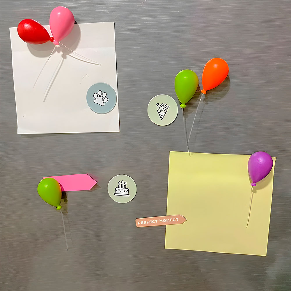 Imanes decorativos en forma de globos para neveras y tableros