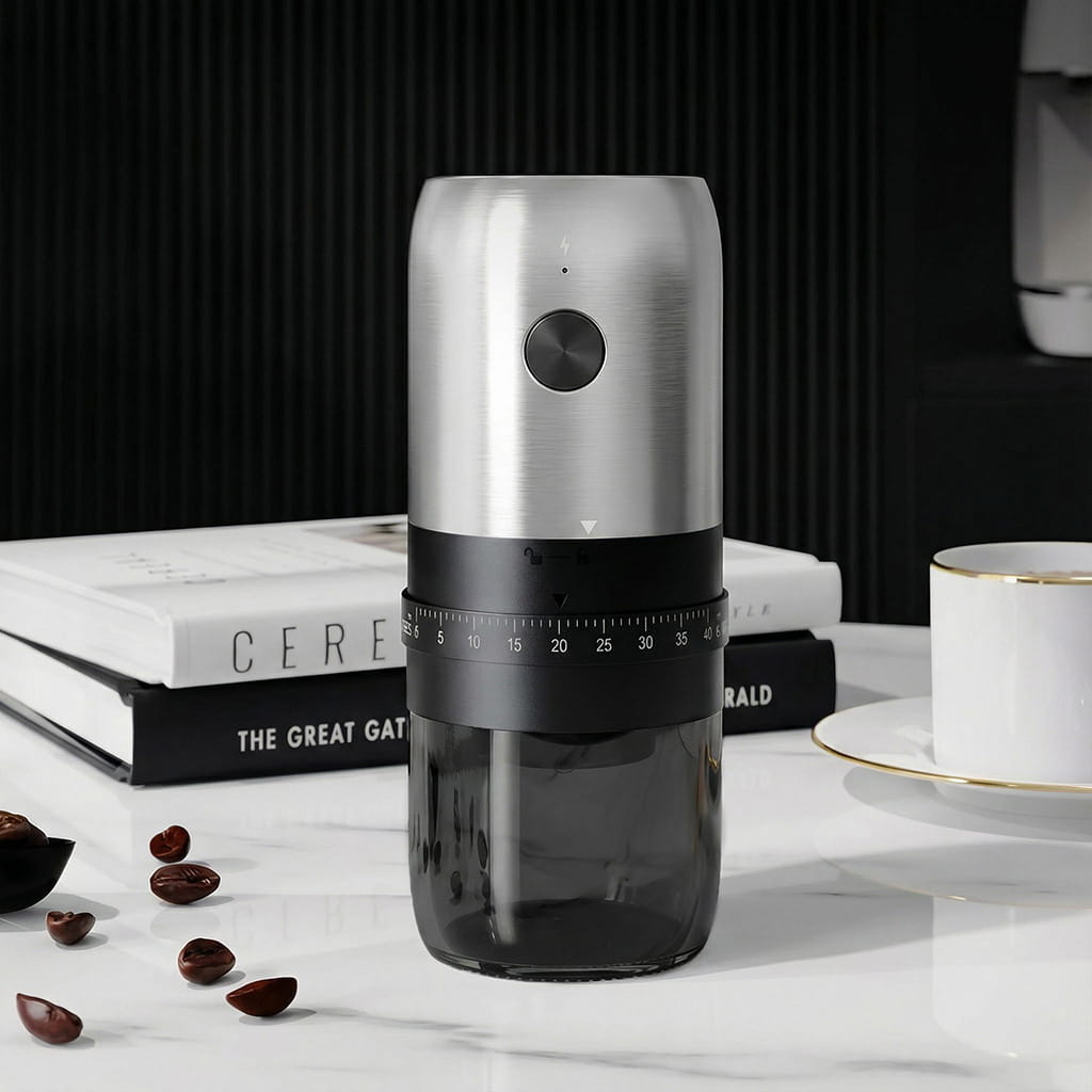 molino de café graduable y recargable portatil de ceramica