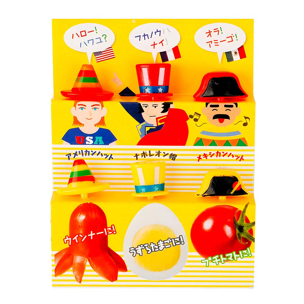 palillos de fruta para niños lonchera sombrero