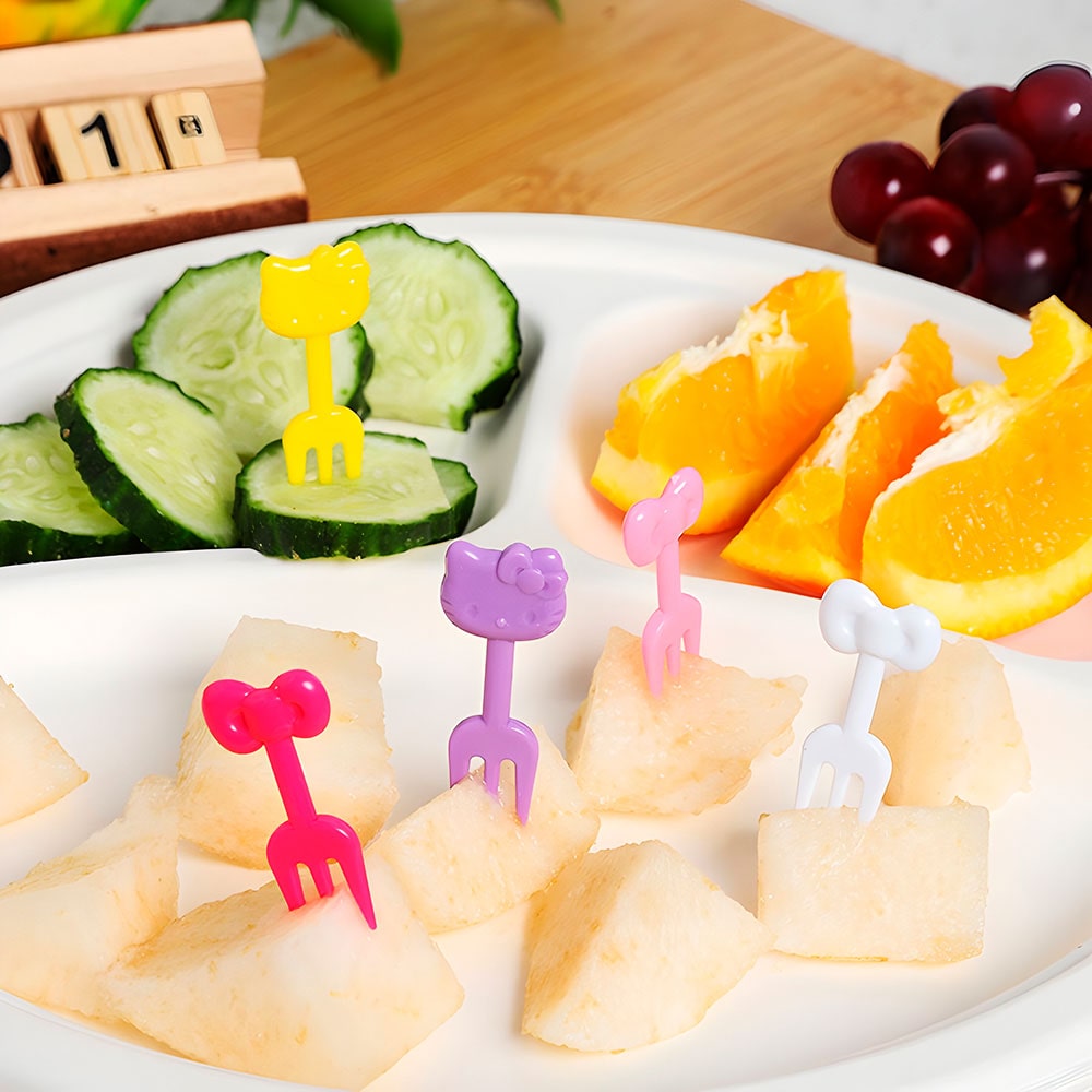 palillos de fruta lonchera para niños kitty