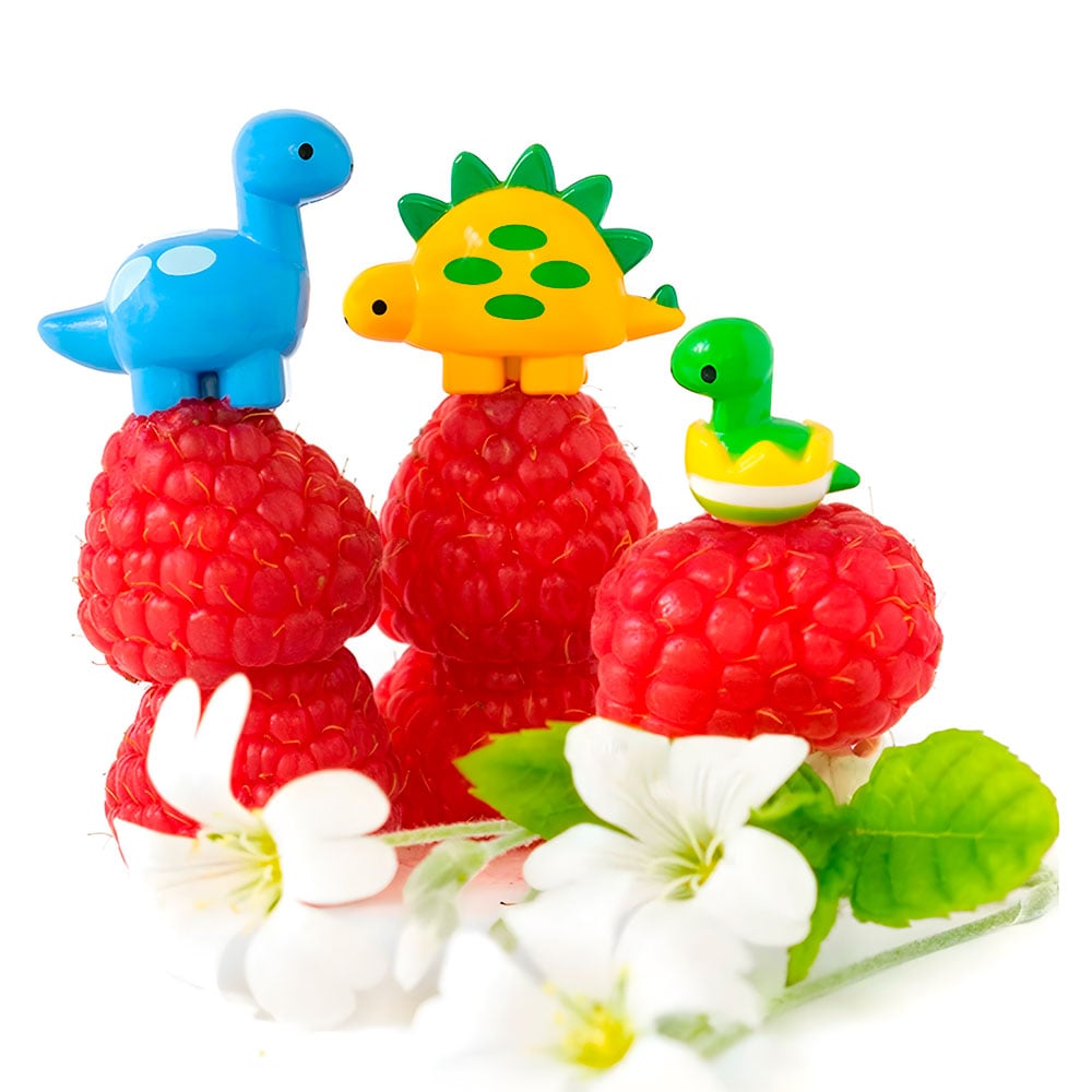 palillos de fruta para niños dinosaurio