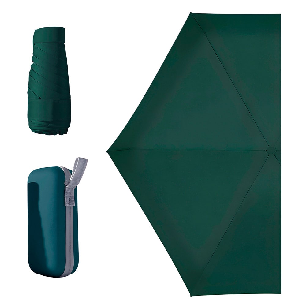 Sombrilla de bolsillo ultraligera para sol y lluvia Paraguas protección UV color verde