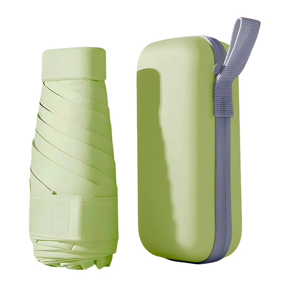 Sombrilla de bolsillo ultraligera para sol y lluvia Paraguas protección UV color verde pistacho