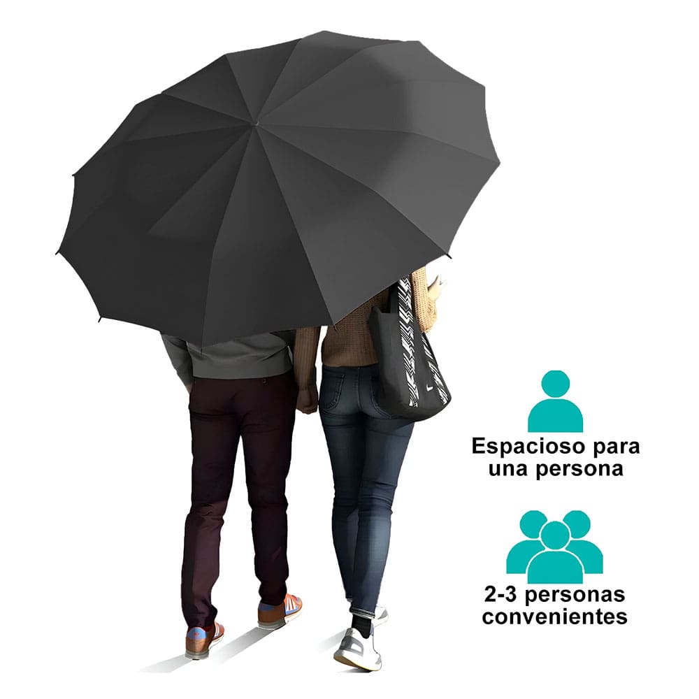 sombrilla grande resistente y reforzado con fibra de vidrio paraguas con protección UV UPF50+ espacio para 2 personas