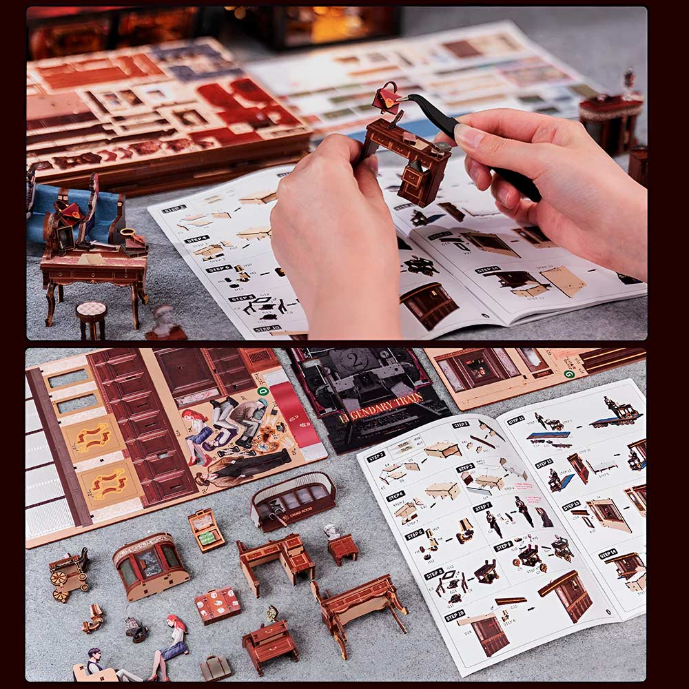 book nook diy diorama 3d manualidad rompecabezas 3D misterio tren