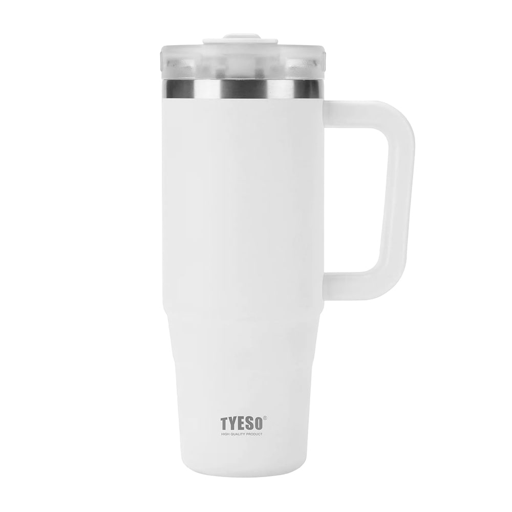 vaso termico de acero inoxidable botella hermética tyeso blanco