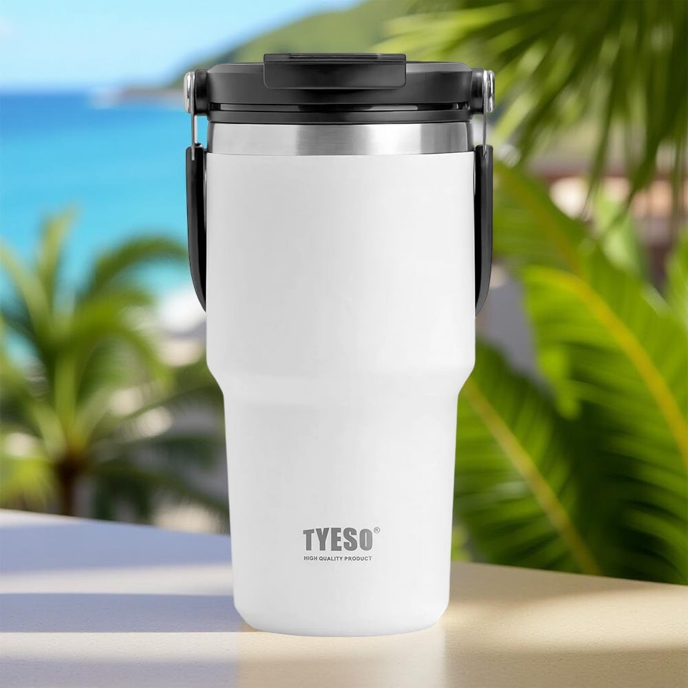 vaso térmico acero portátil tyeso roam 600 ml color blanco