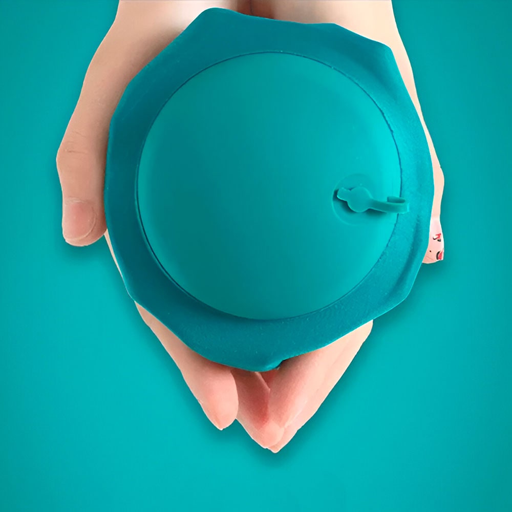 almohada inflable de viaje con bomba push turquesa