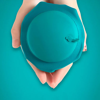 almohada inflable de viaje con bomba push turquesa