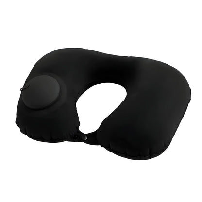 almohada inflable de viaje con bomba push negro