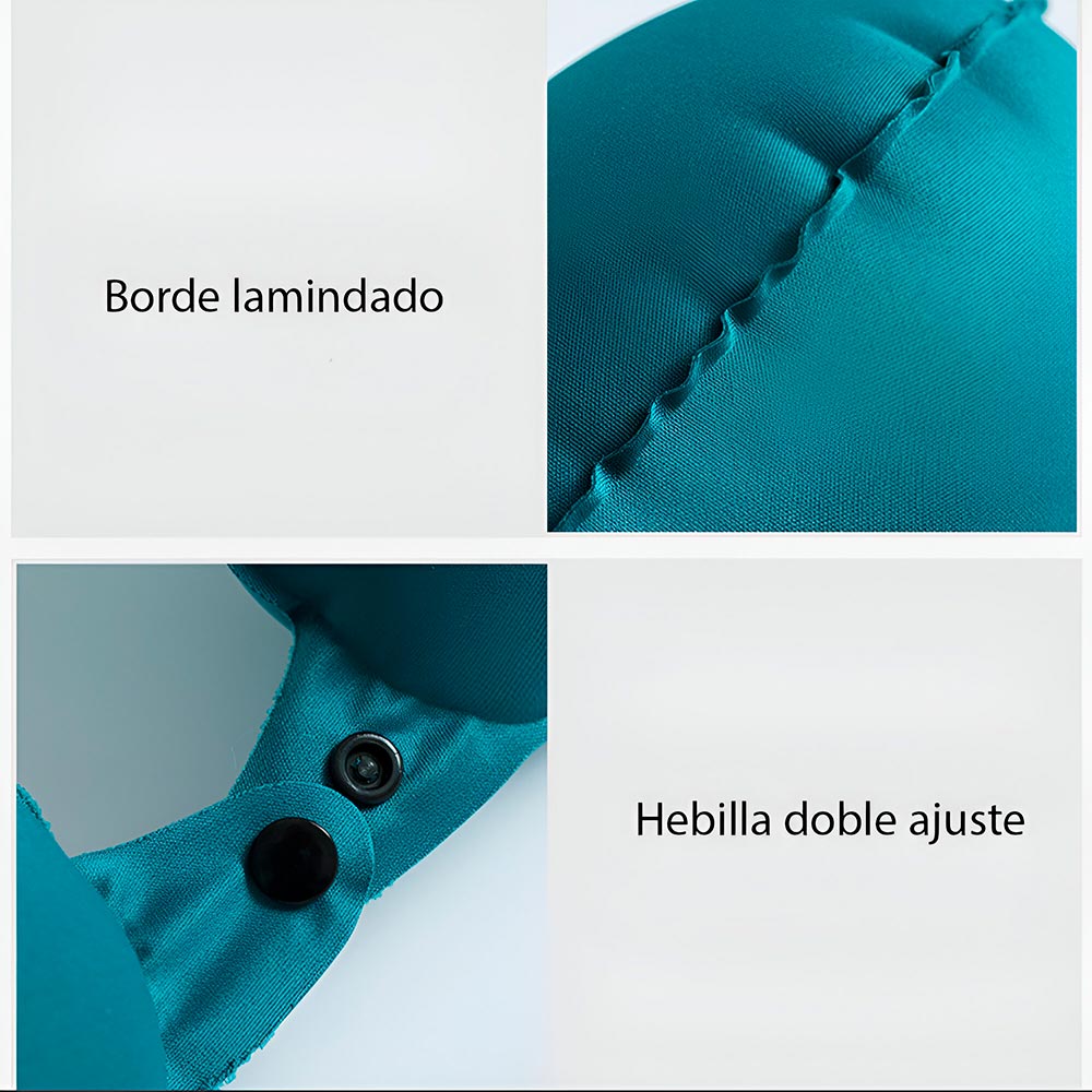 almohada inflable de viaje con bomba push turquesa