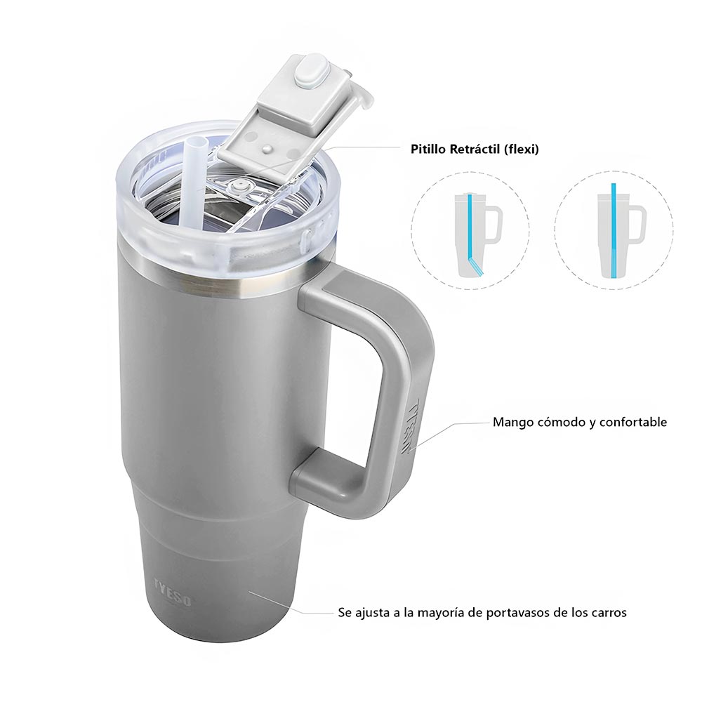 botella deportiva de agua termica en acero  inoxidable hermética tyeso