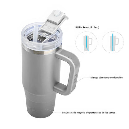 botella deportiva de agua termica en acero  inoxidable hermética tyeso