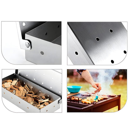 caja ahumadora para parrilla de acero inoxidable
