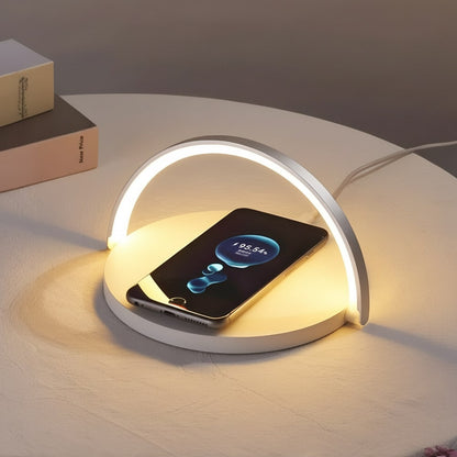 base cargador inalambrico con lampara