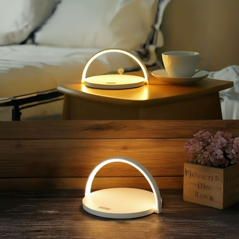 lampaara de mesa con crargador inalambrio