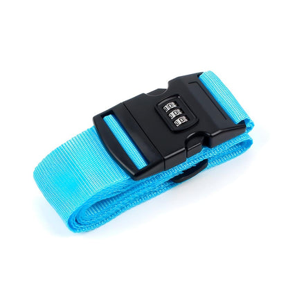 correa de equipaje de seguridad para maleta de viaje celeste