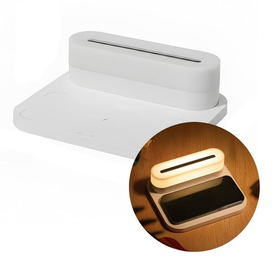 base cargador inalambrico con lampara portatil