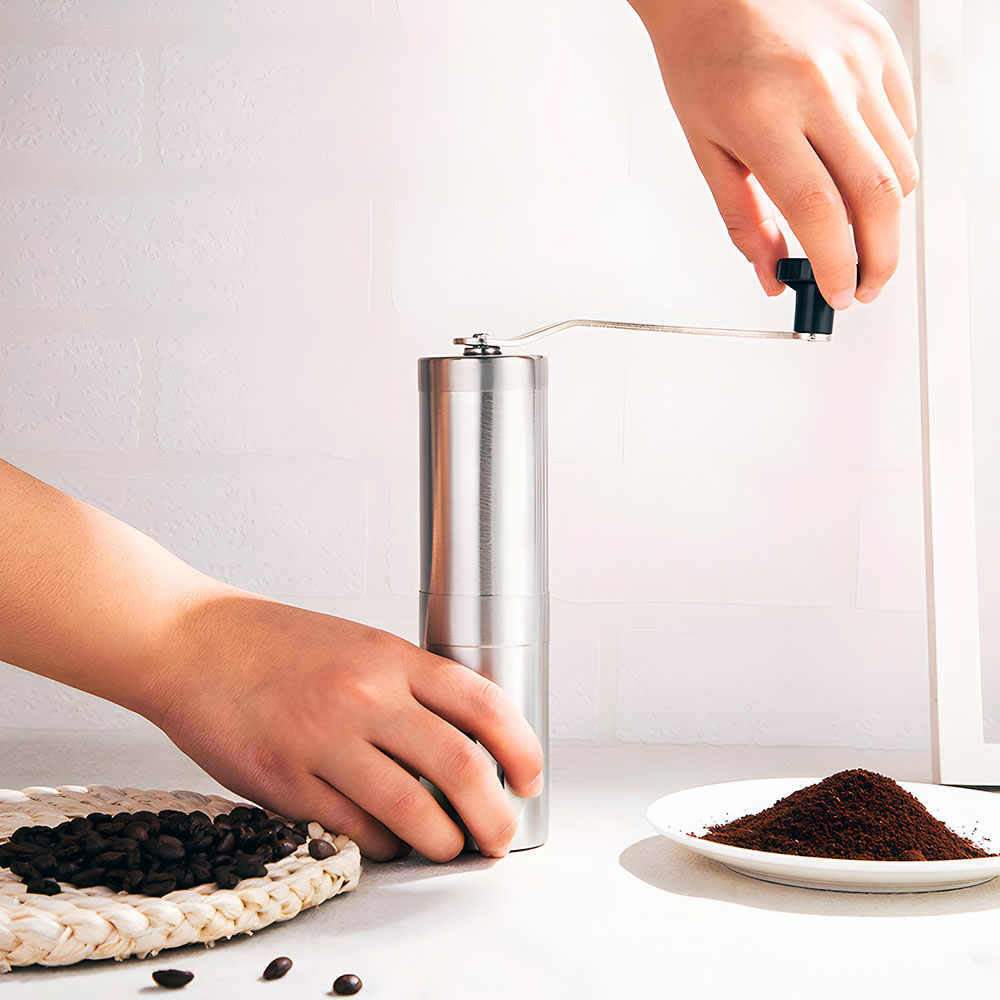 molino de café manual de acero inoxidable con molino de ceramica