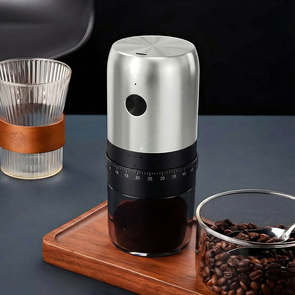 molino recargable de café automatico portatil de acero y recargable