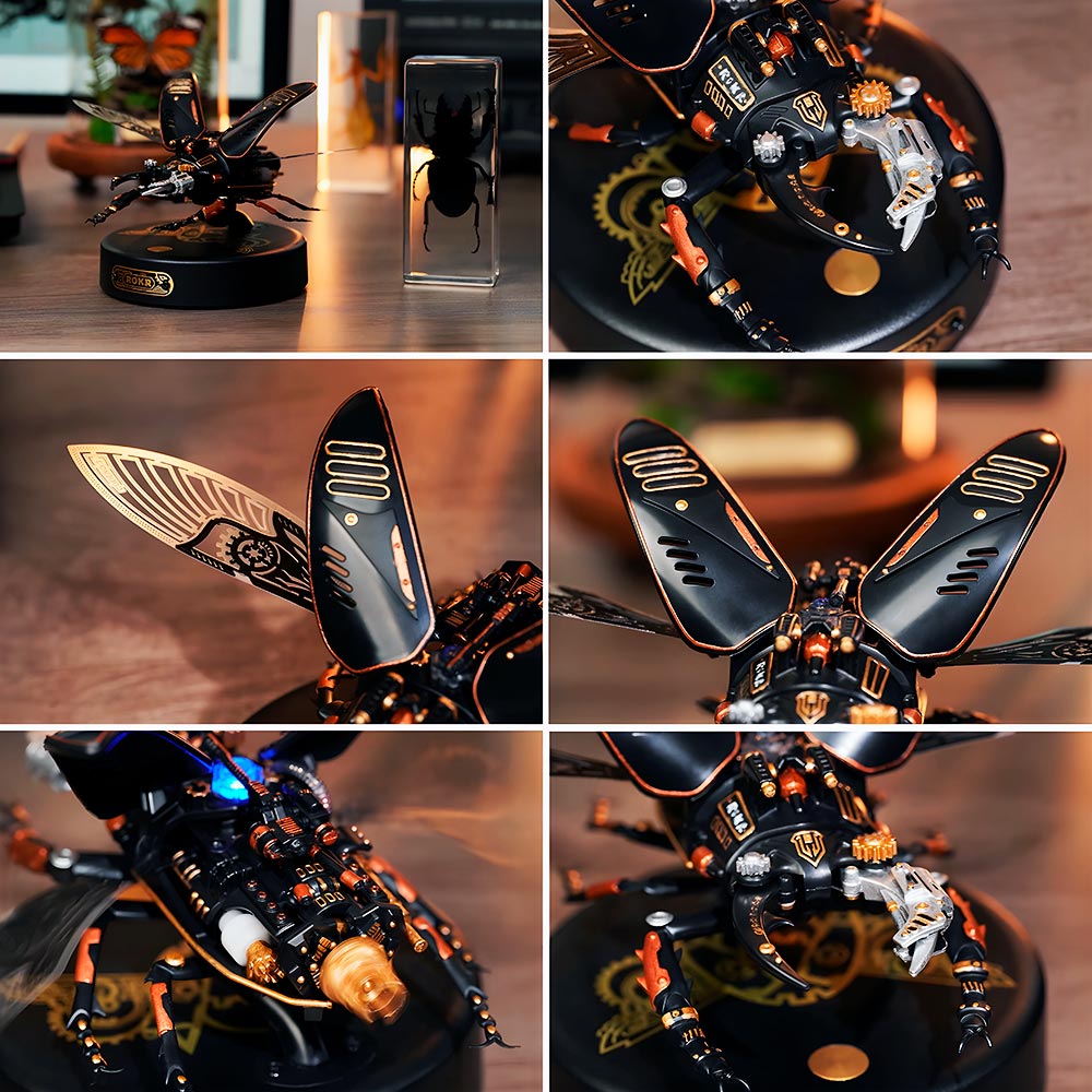 modelo armable 3d puzzle diy escarabajo tormenta mecanico