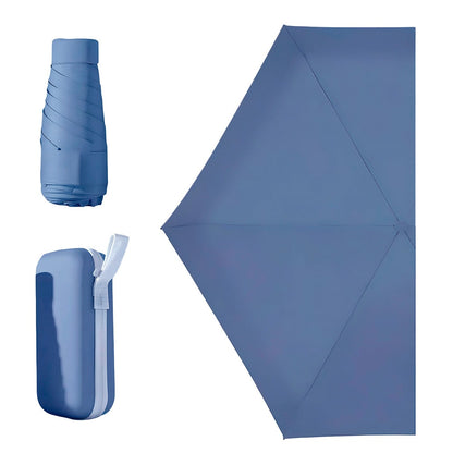 Sombrilla de bolsillo ultraligera para sol y lluvia Paraguas protección UV color azul