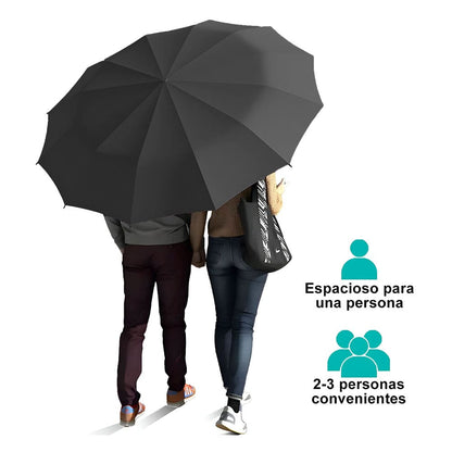 sombrilla grande resistente y reforzado con fibra de vidrio paraguas con protección UV UPF50+ espacio para 2 personas